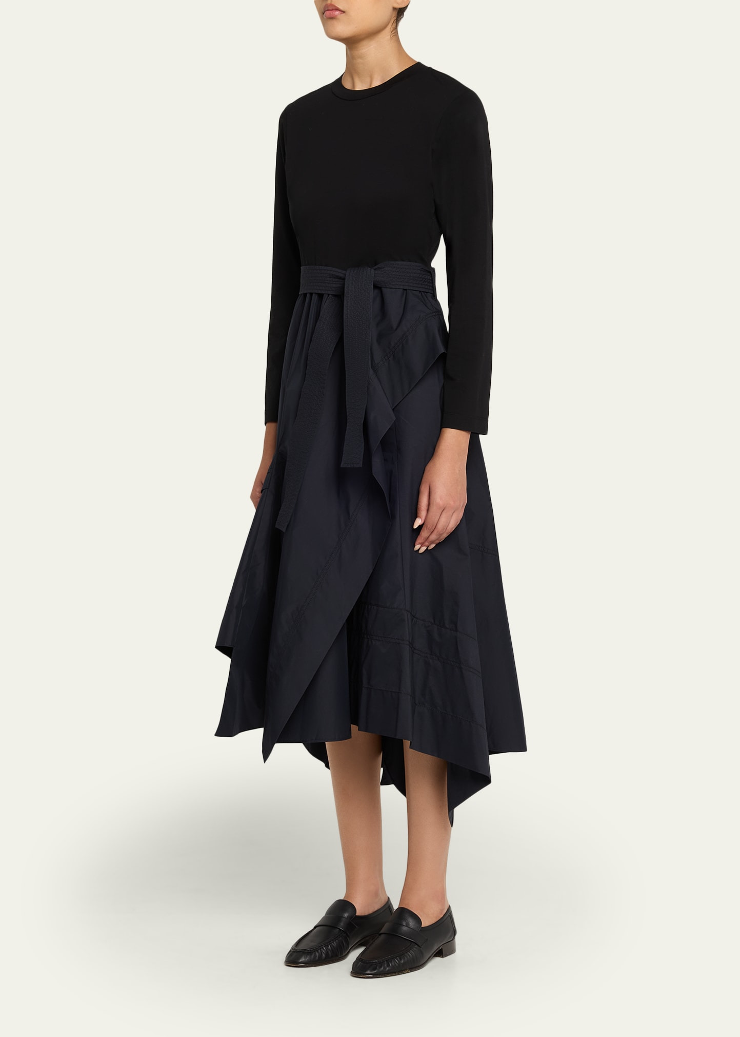Long-Sleeve Combo T-Shirt Dress - 4