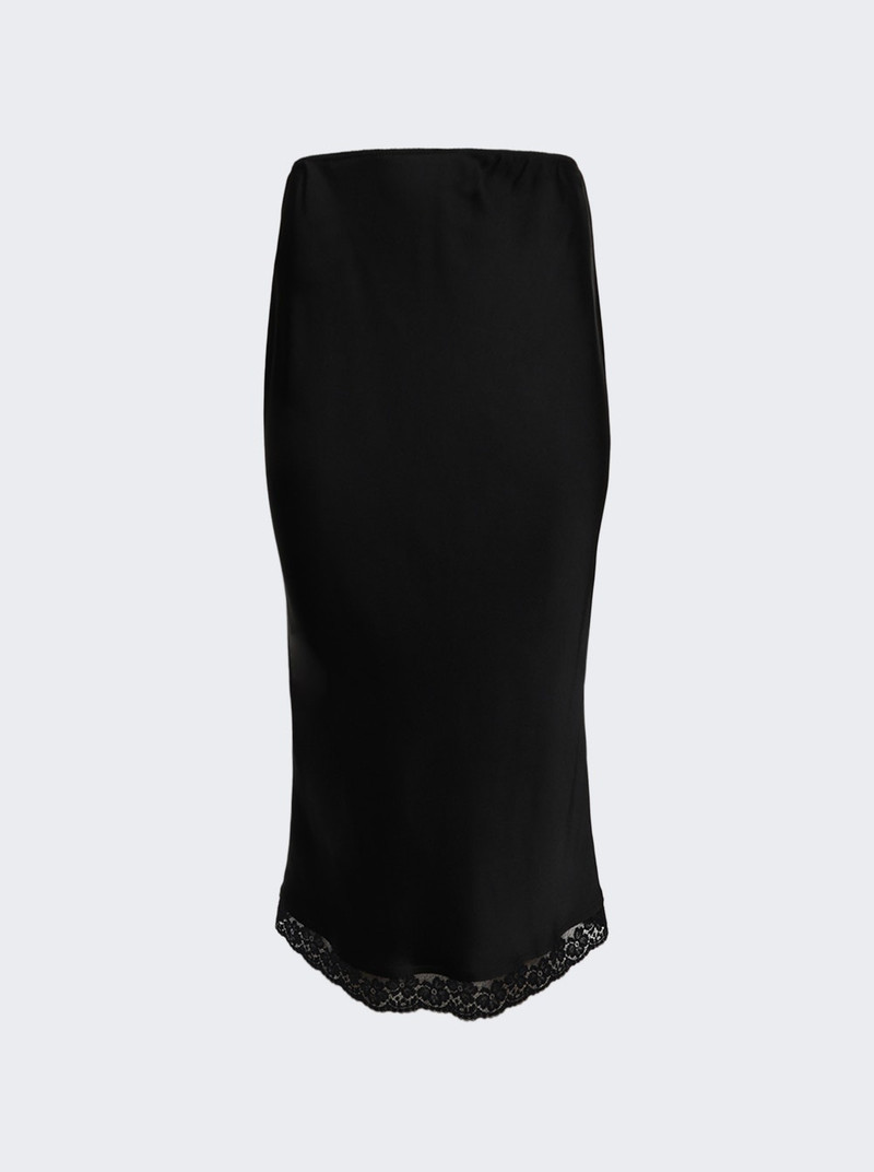 Lace Trim Slip Skirt Black 1