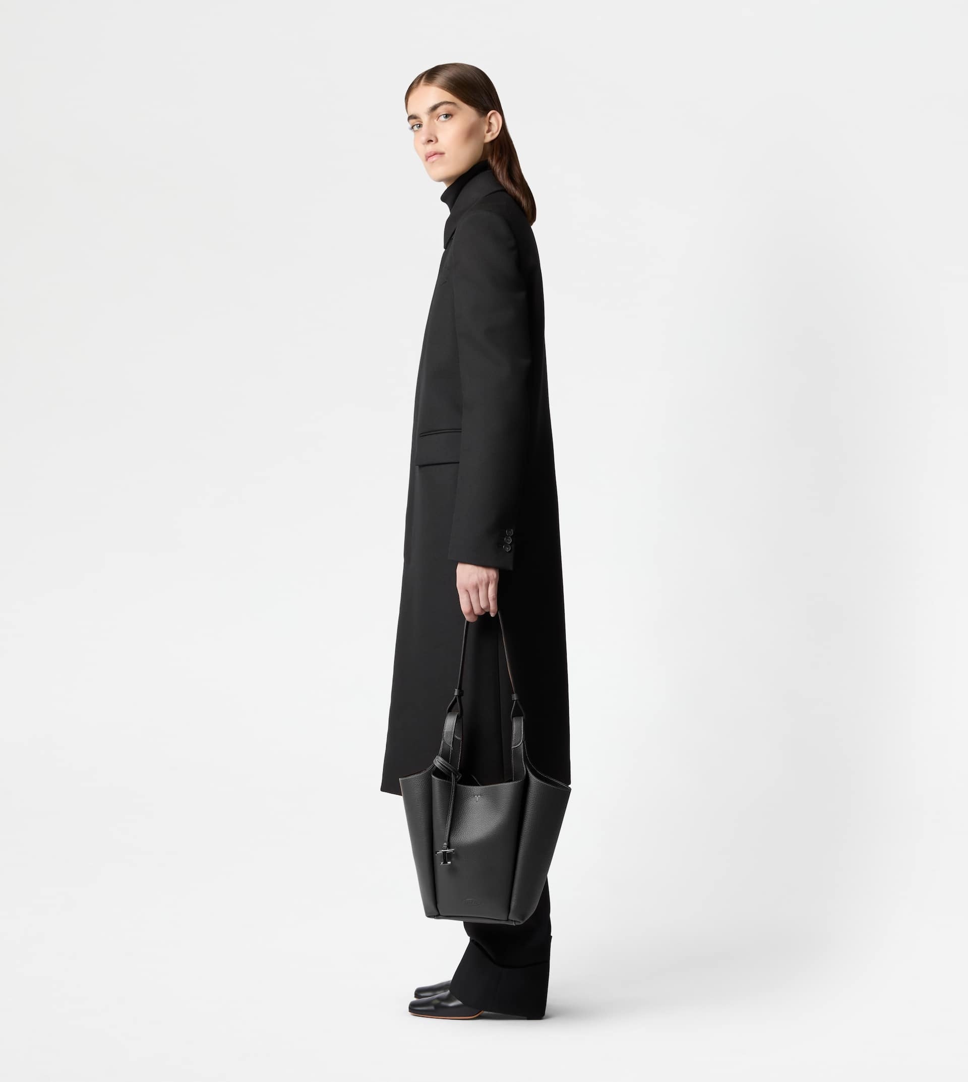 BUCKET BAG IN LEATHER SMALL - BLACK - 5