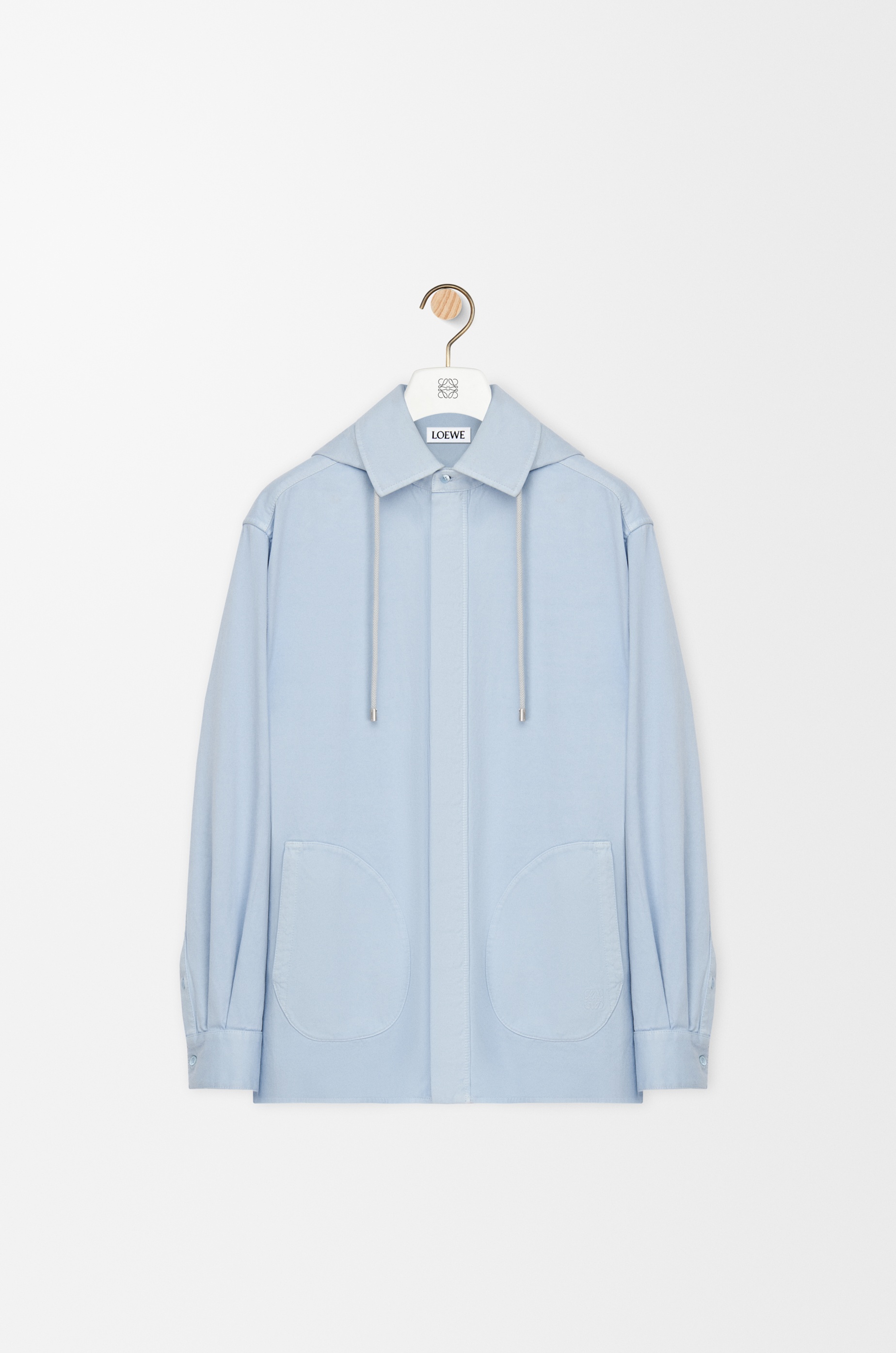 Hooded overshirt in cotton - 1