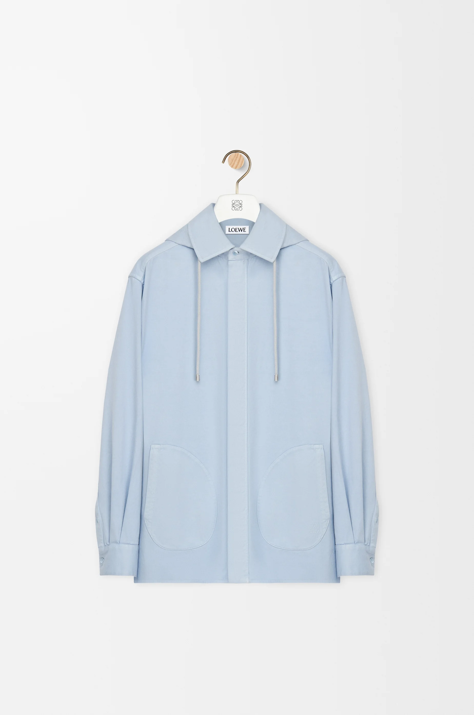 Hooded overshirt in cotton - 1