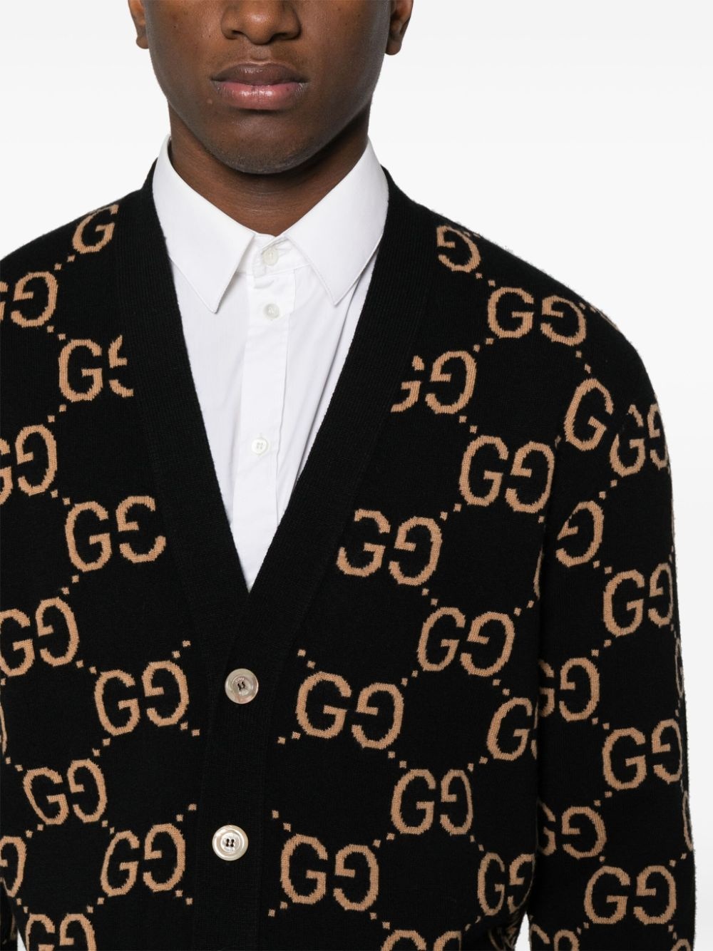 GG motif button-up cardigan - 5