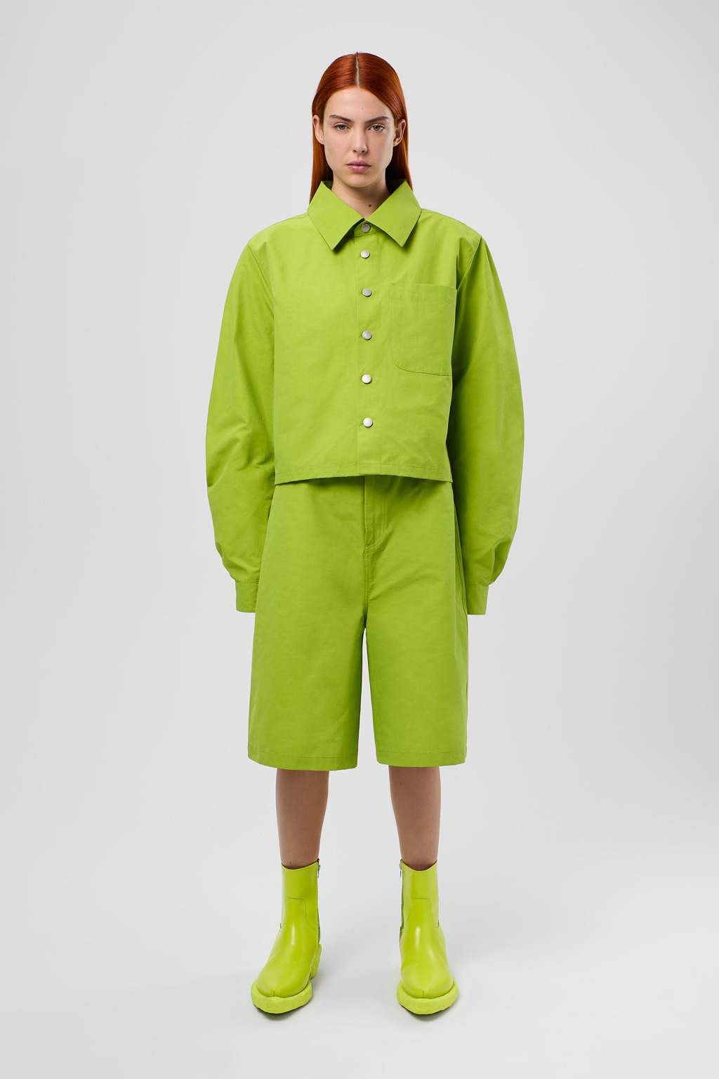 Green Cotton/Nylon Shorts - 2