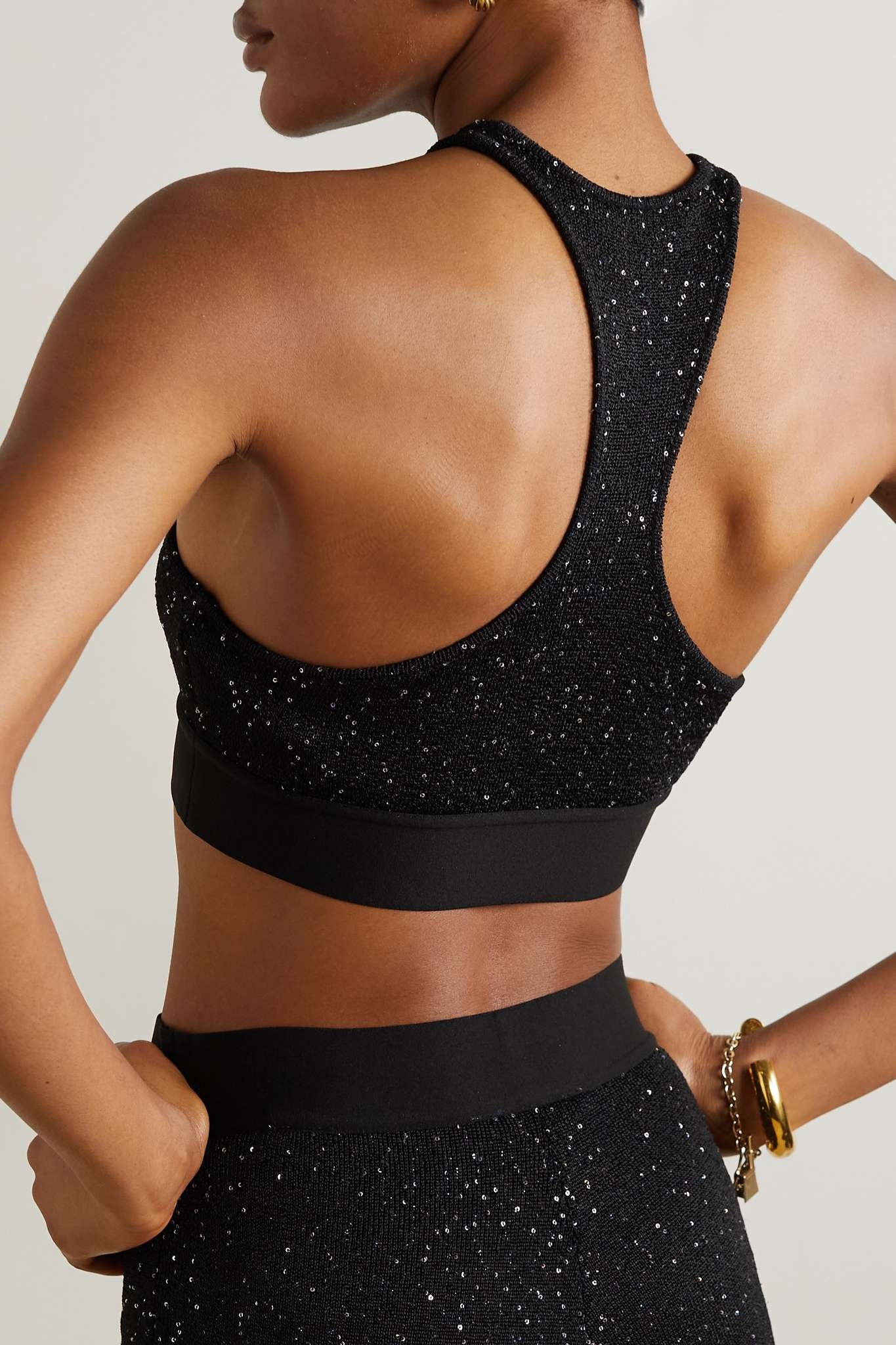 Soiree cropped sequined knitted top - 3