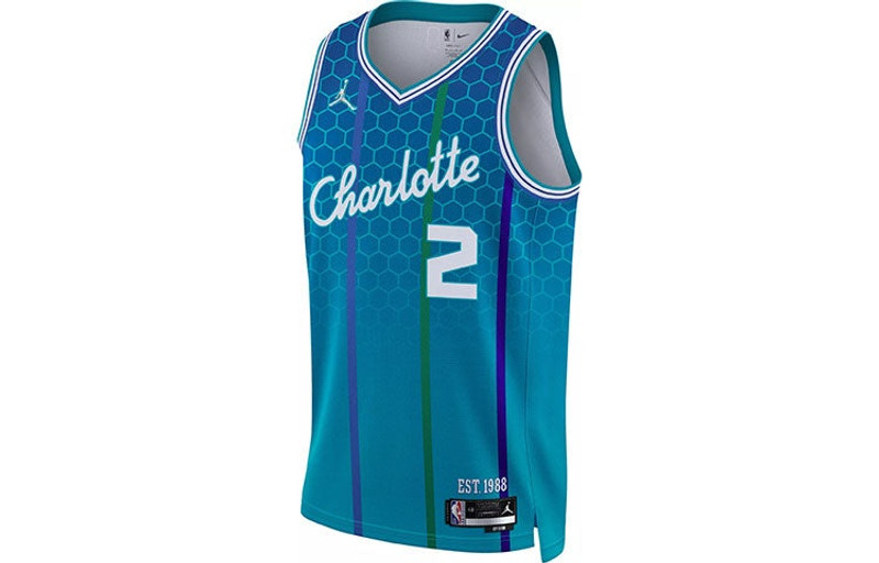 Jordan Men's Air Jordan Retro Basketball Jersey/Vest SW Fan Edition 21-22 Season Charlotte Hornets Lonzo Ba outlook