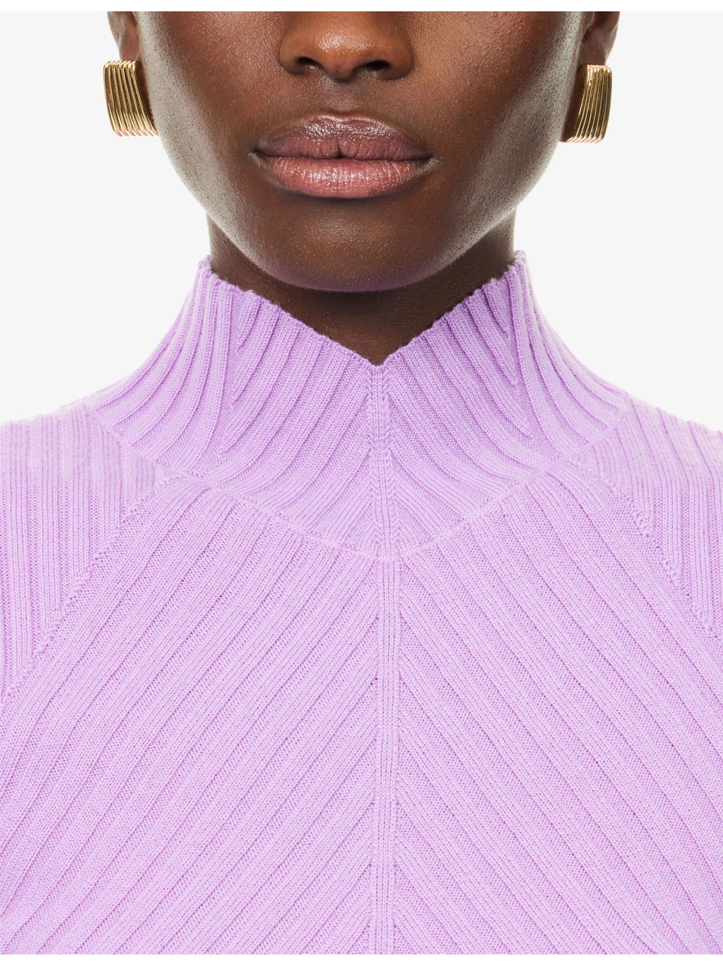 Ribbed High-Neck Wool Jumper - 5