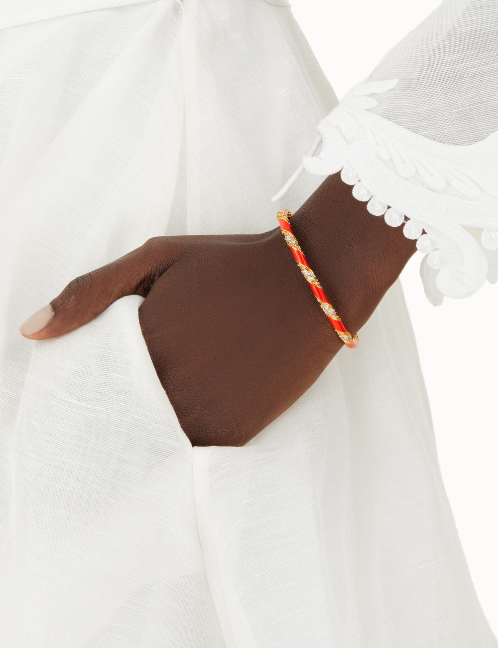 CANDY STRIPE PAVE CUFF - 2