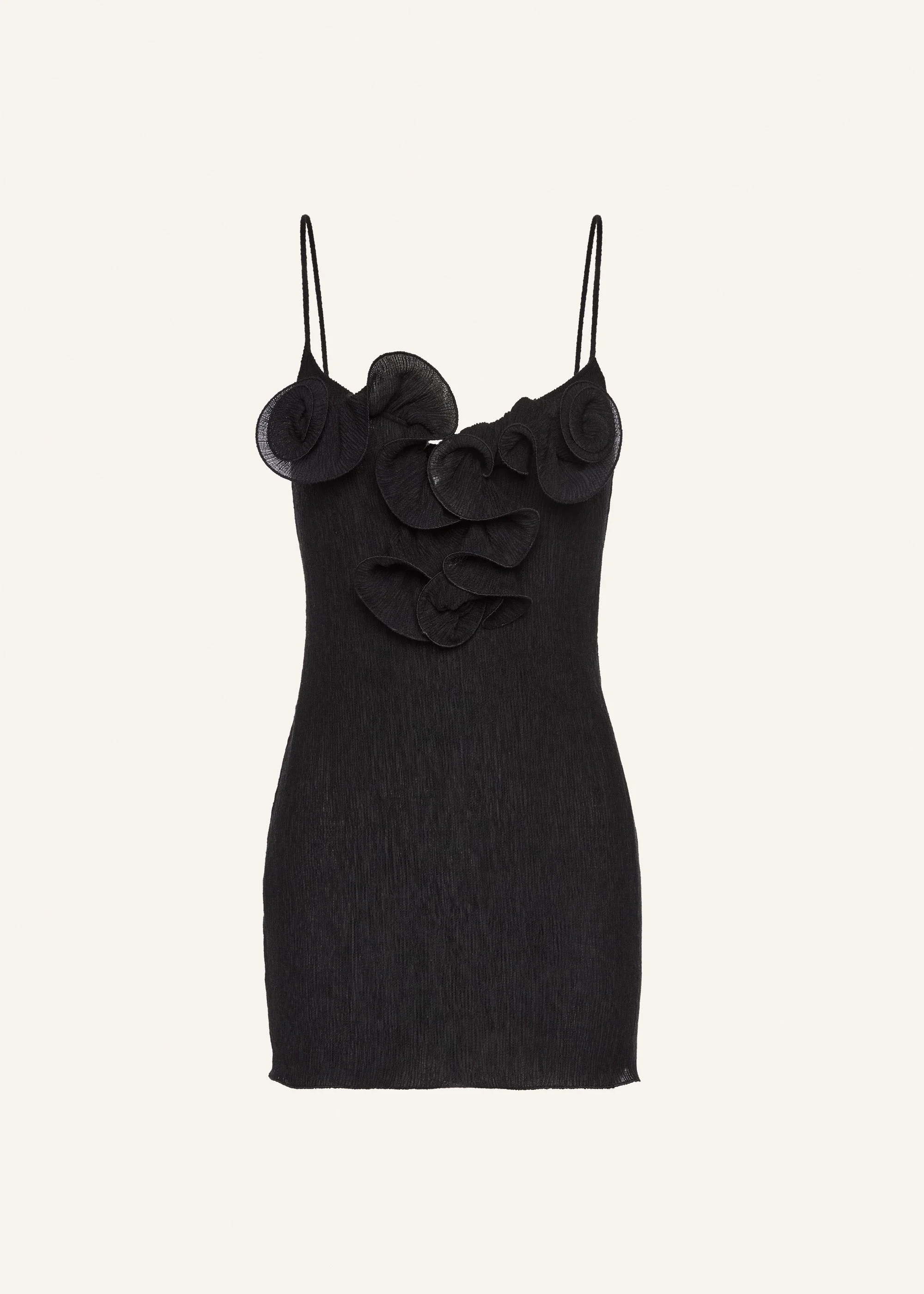 Sleeveless crepe beach mini dress in black - 1