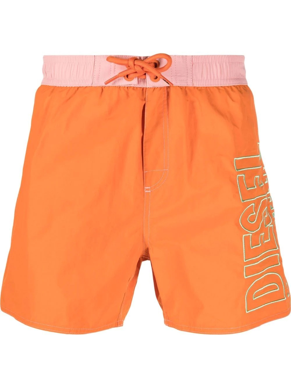 embroidered-logo colourblock swim shorts - 1