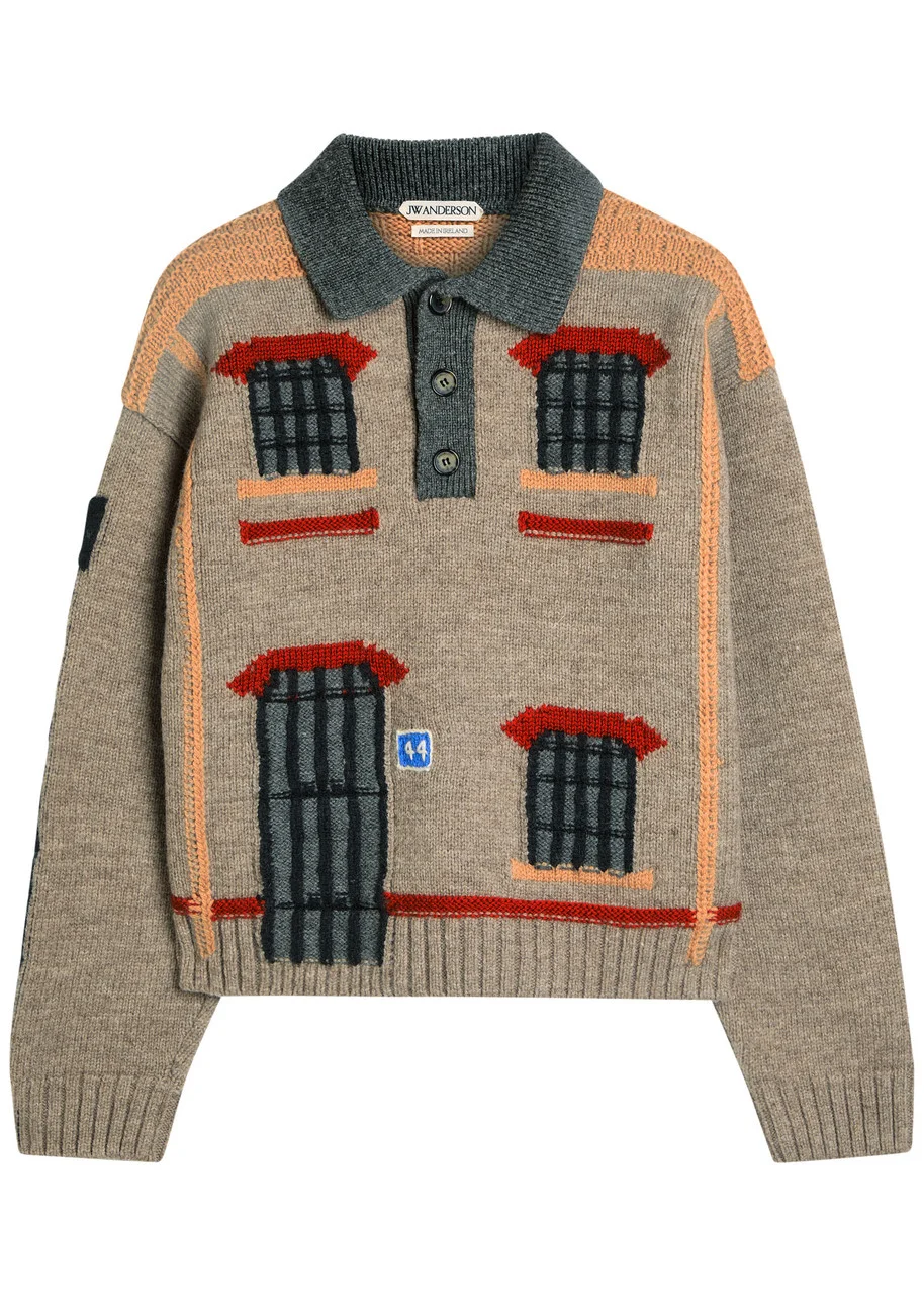 JW Anderson House Wool Polo Jumper - 1