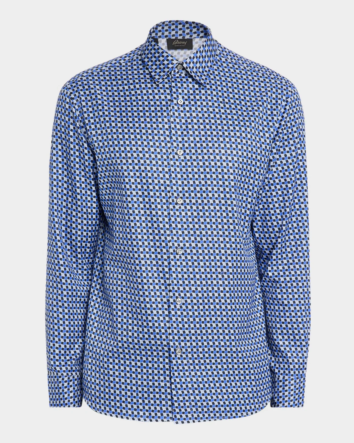 Men's Geo Print Button Down Shirt - 1