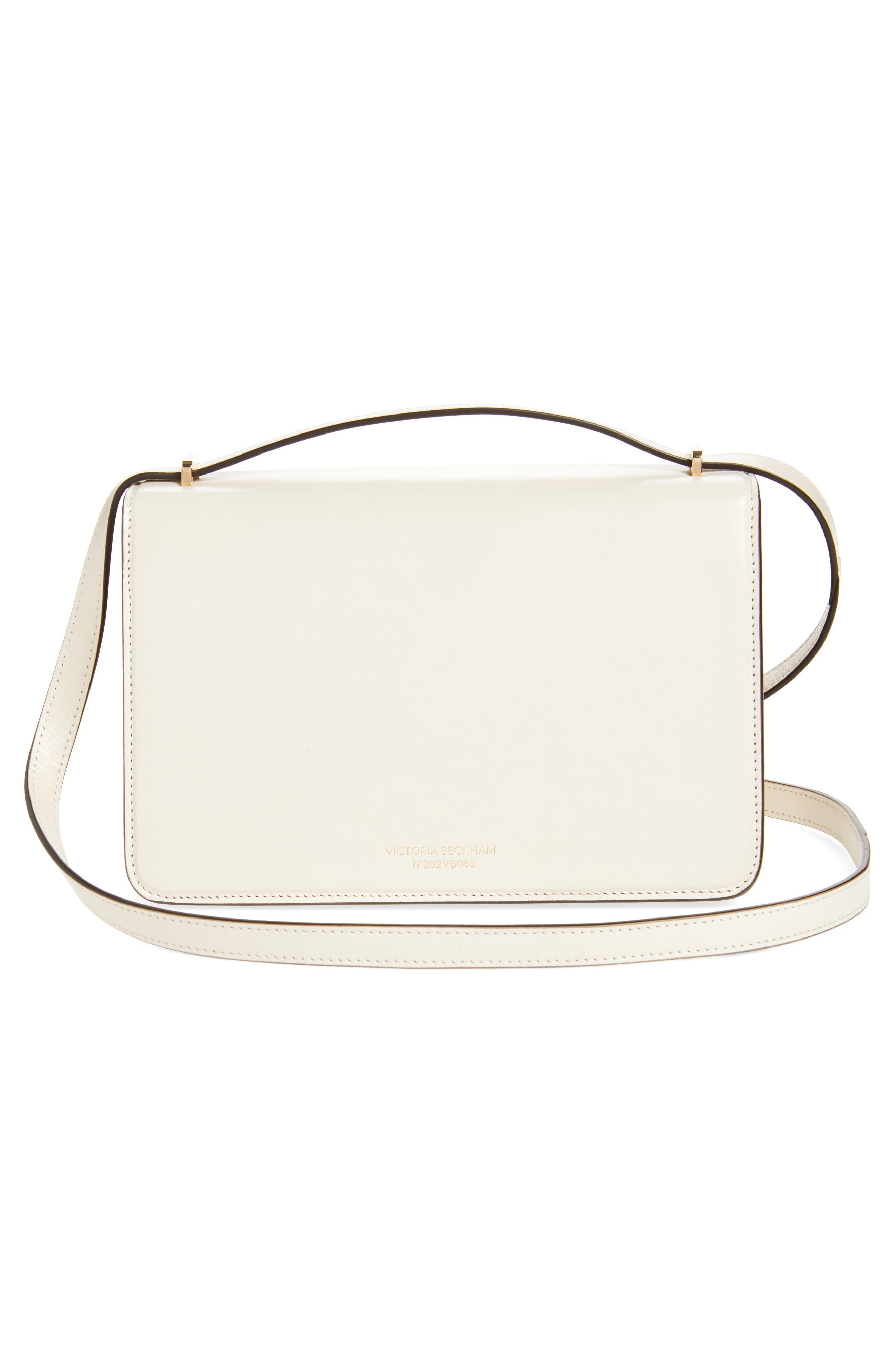 Victoria Beckham 202 Distressed Leather Shoulder Bag in Ivory at Nordstrom - 4