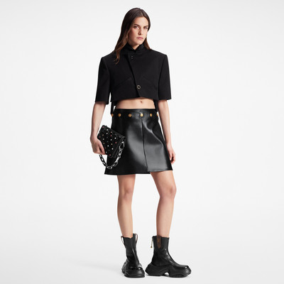 Louis Vuitton Button Waist Leather Mini Skirt outlook