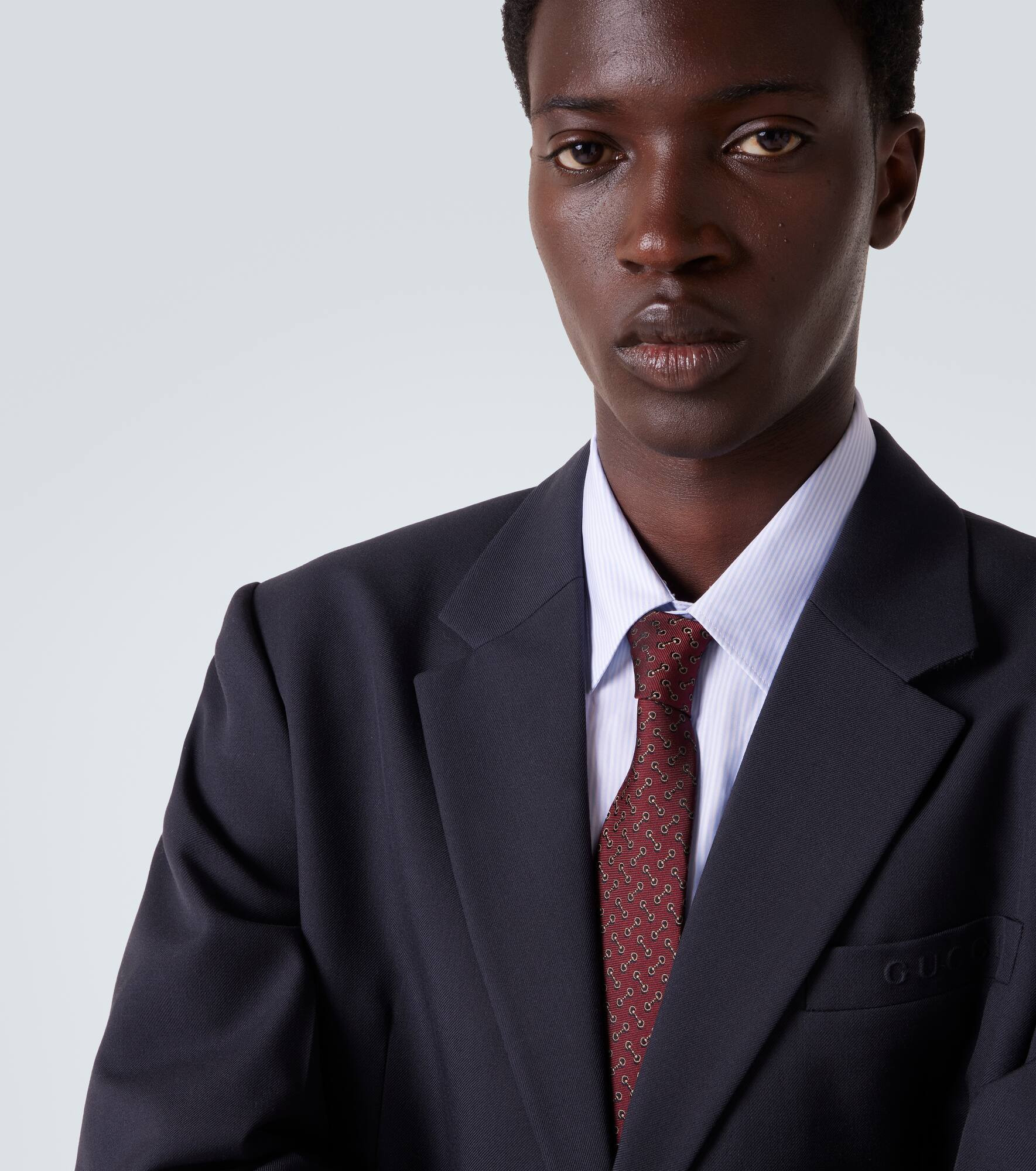 Horsebit silk jacquard tie - 3