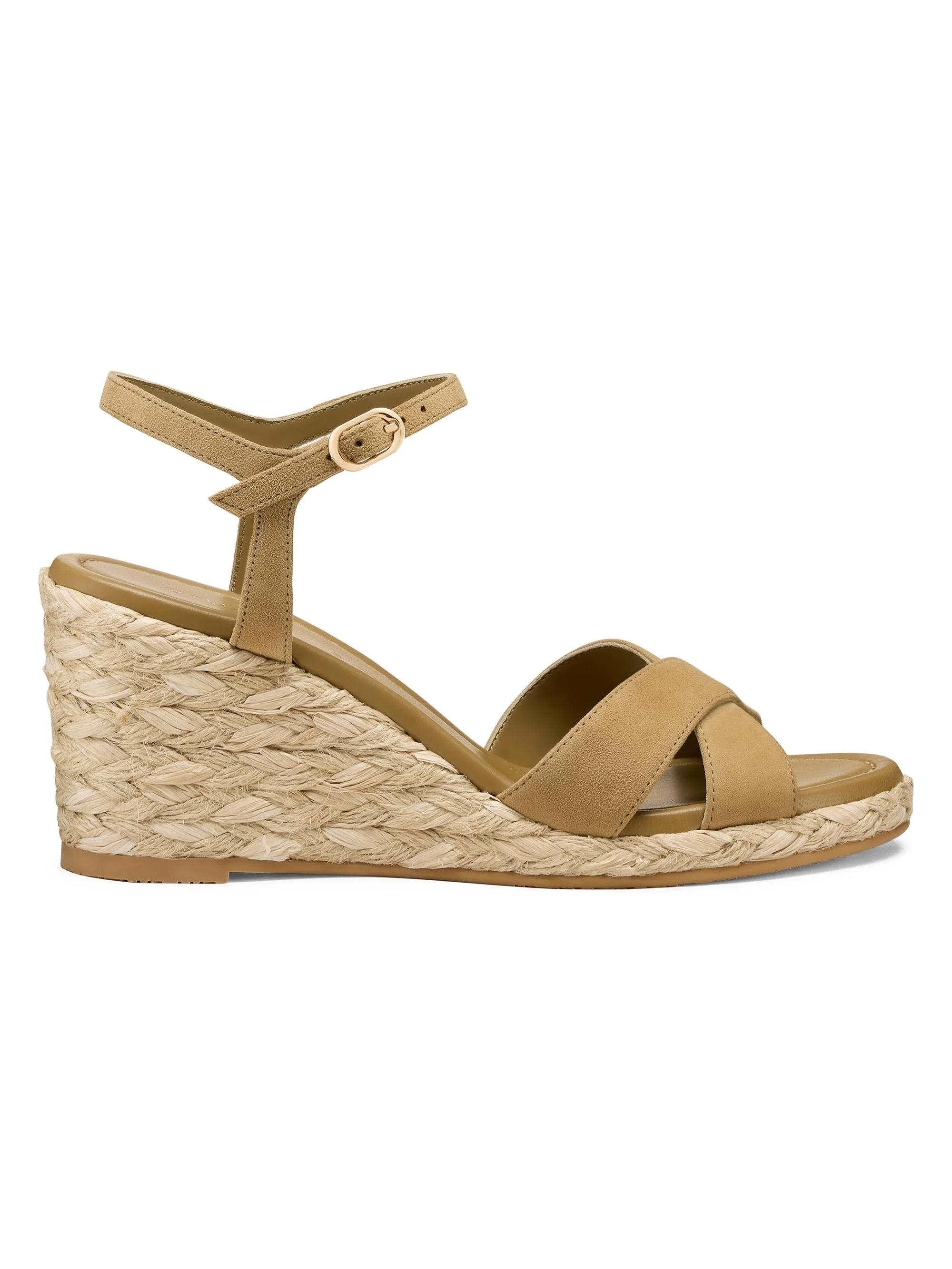 Women's Dayna 65MM Suede Espadrille Wedge Sandals - Golden Olive - 1