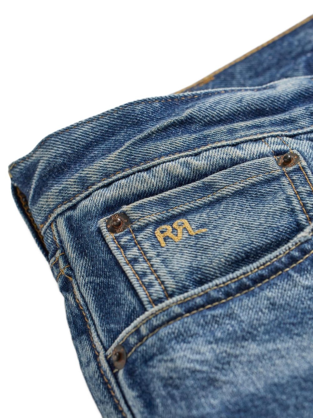 faded straight-leg jeans - 5