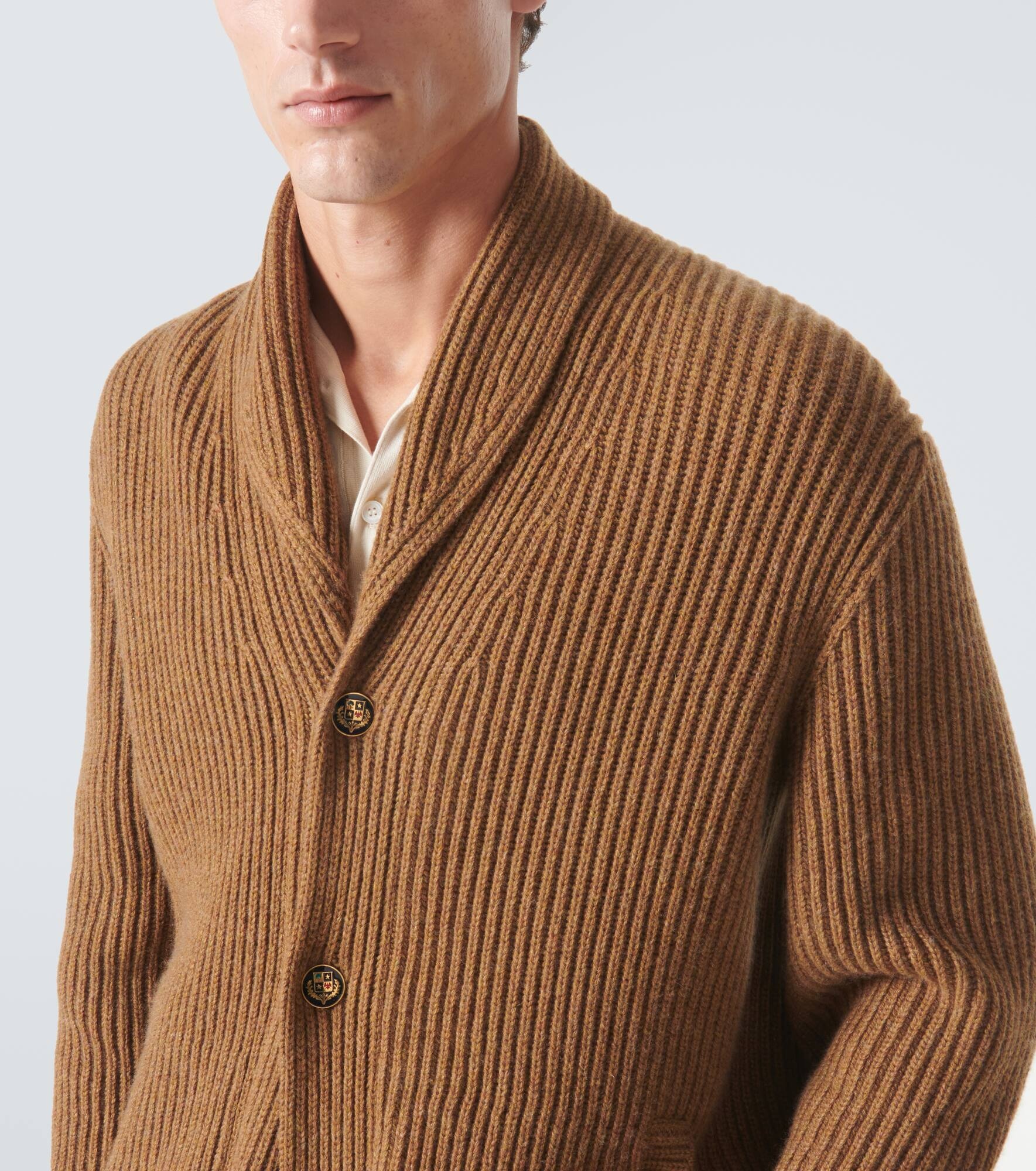Ribbed-knit cashmere cardigan - 5
