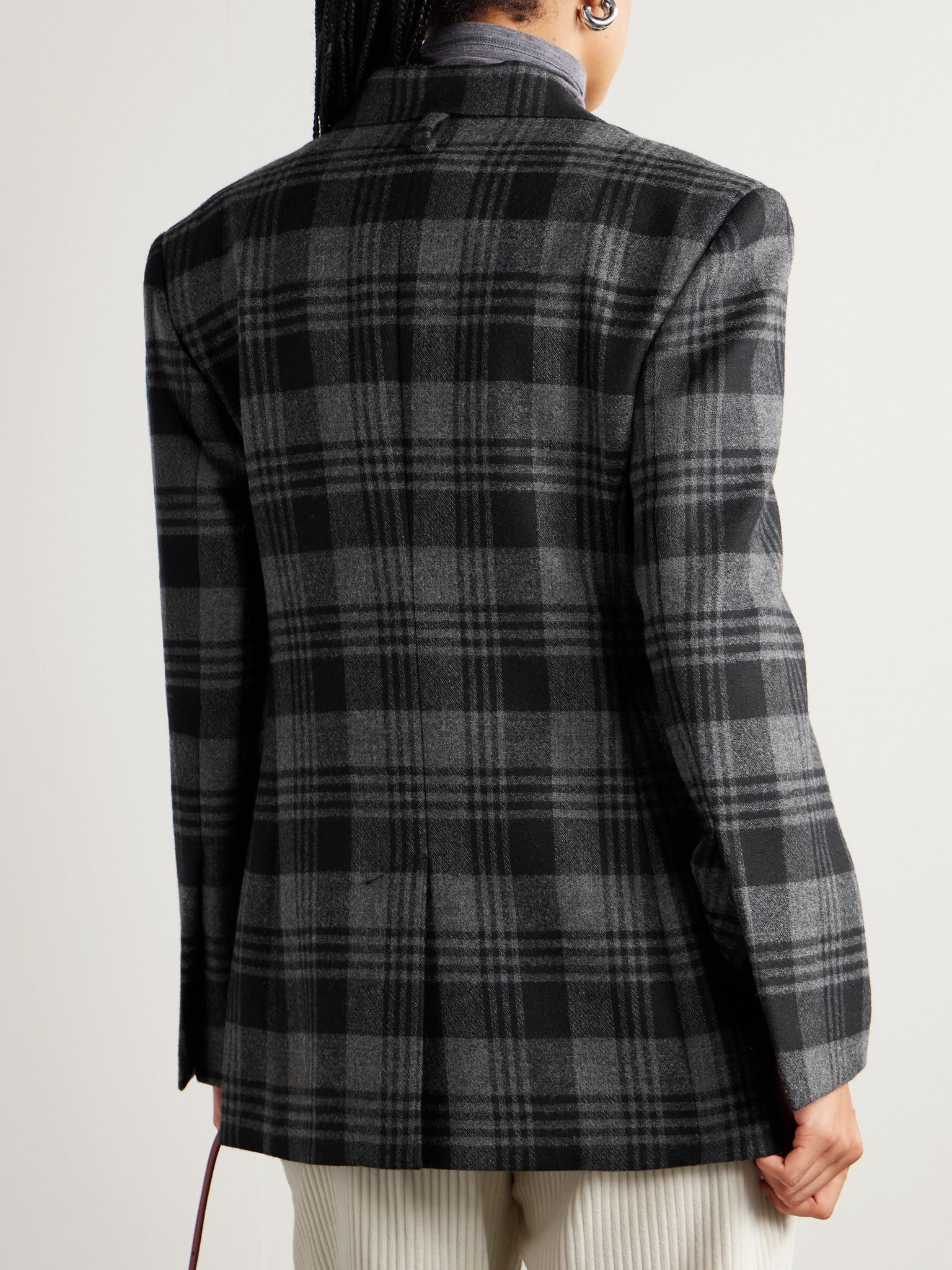 Daria checked wool blazer Gray - 4
