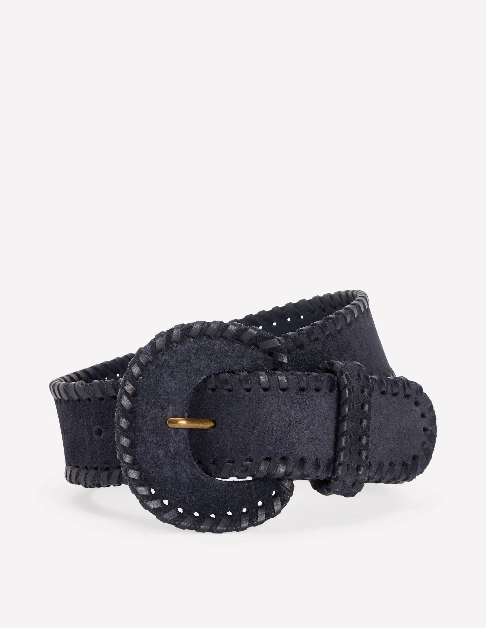 Covered Whipstitch Belt-Navy - 1