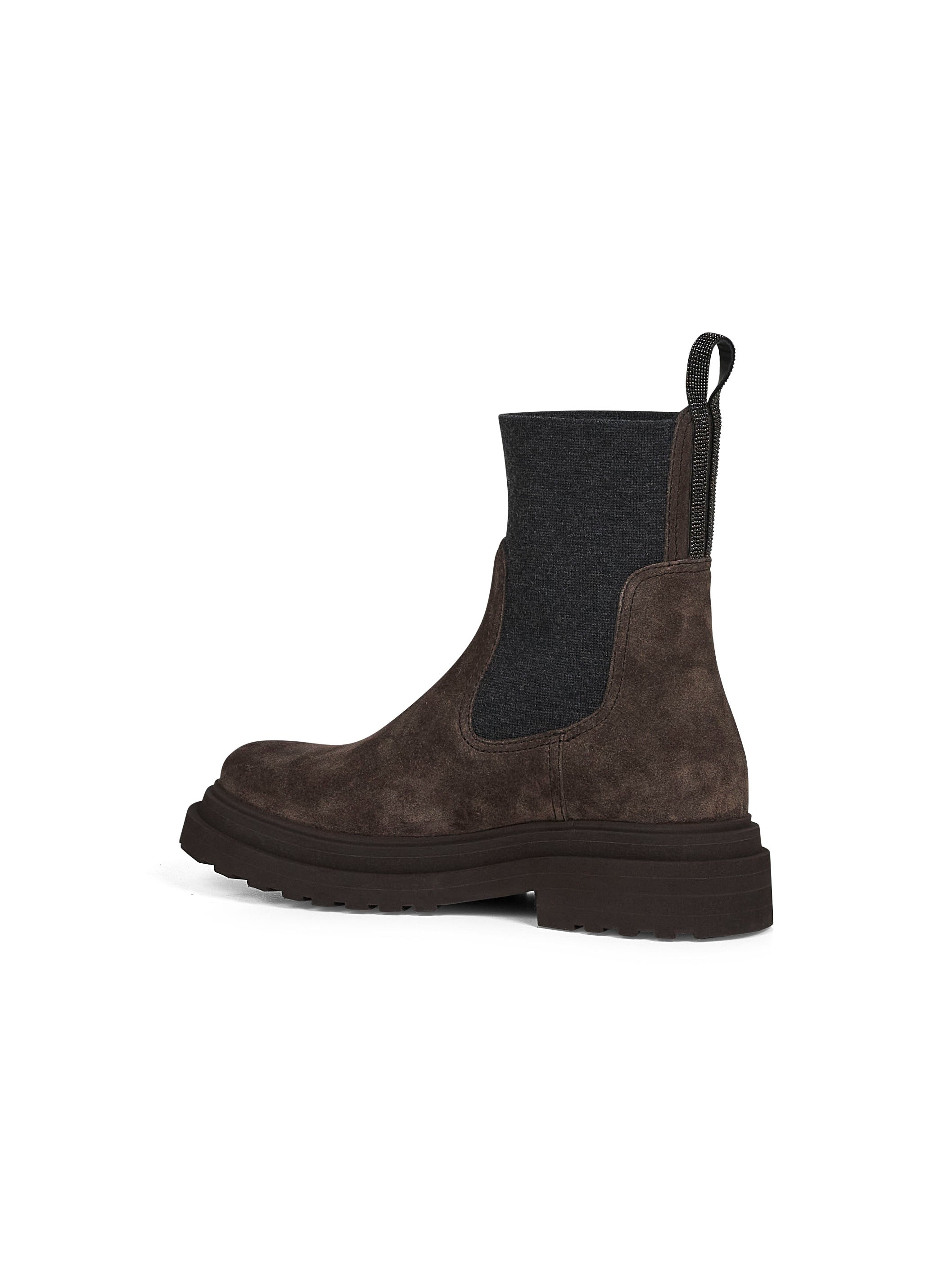 Brunello Cucinelli Women Brown Suede Embroidered Ankle Boots - 3