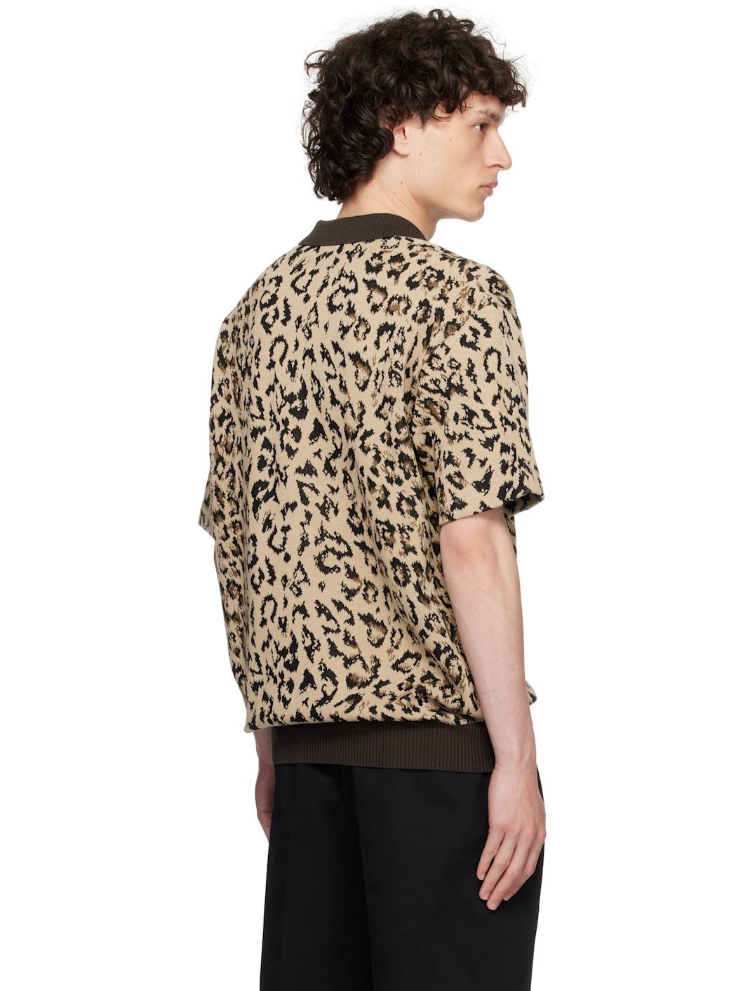 Beige Jacquard Knit Polo - 3
