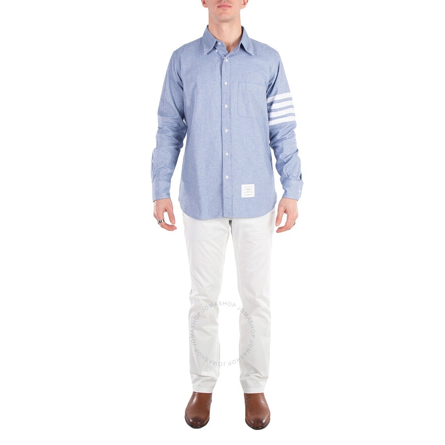 Thom Browne 4 Bar Button Down Flannel Shirt - 4