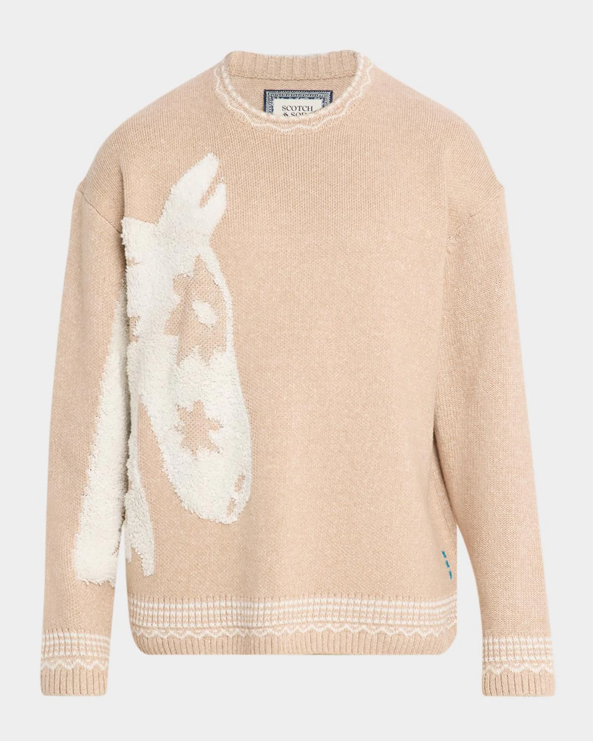 Men's Jacquard Loose Pullover Sweater - 1