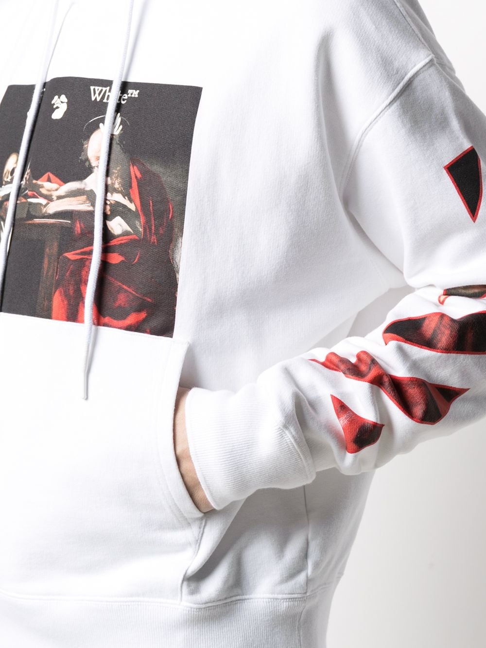 Caravaggio-print cotton hoodie - 5