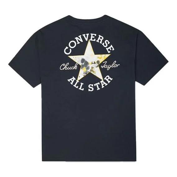 (WMNS) Converse Embroidered Alphabet Printing Loose Casual Round Neck Short Sleeve Black T-Shirt 100 - 1