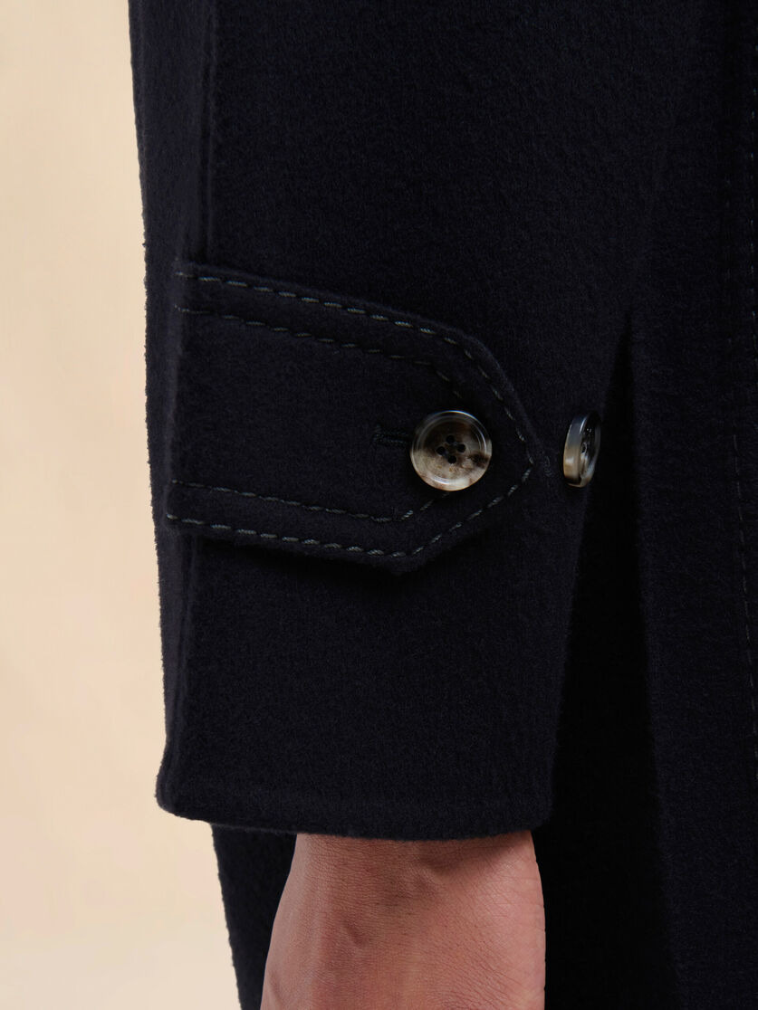 WOOL AND CASHMERE COAT WITH SHEARLING COLLAR - 5
