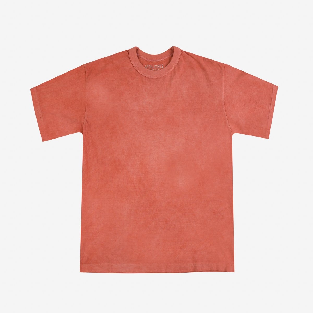 UTIL-HDYE-COR UTILITEES - 5.5oz Loopwheel Crew Neck T-Shirt - Hand Dyed Coral Pink - 1