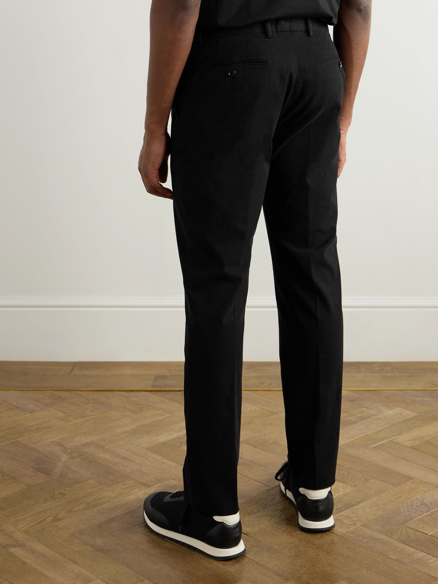 Easy Straight-Leg Garment-Dyed Cotton-Blend Chinos Black - 4