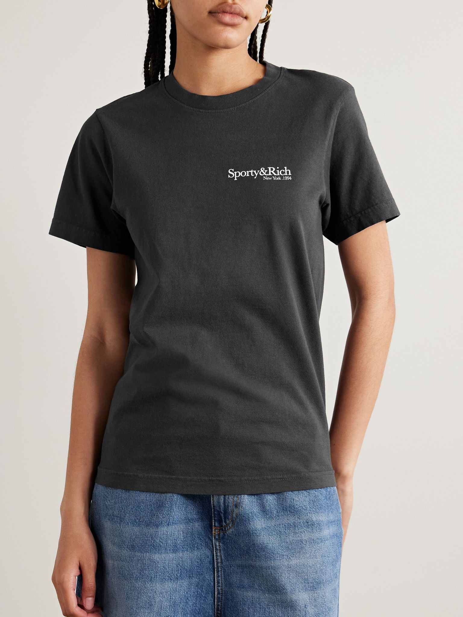 Printed cotton-jersey T-shirt Black - 3