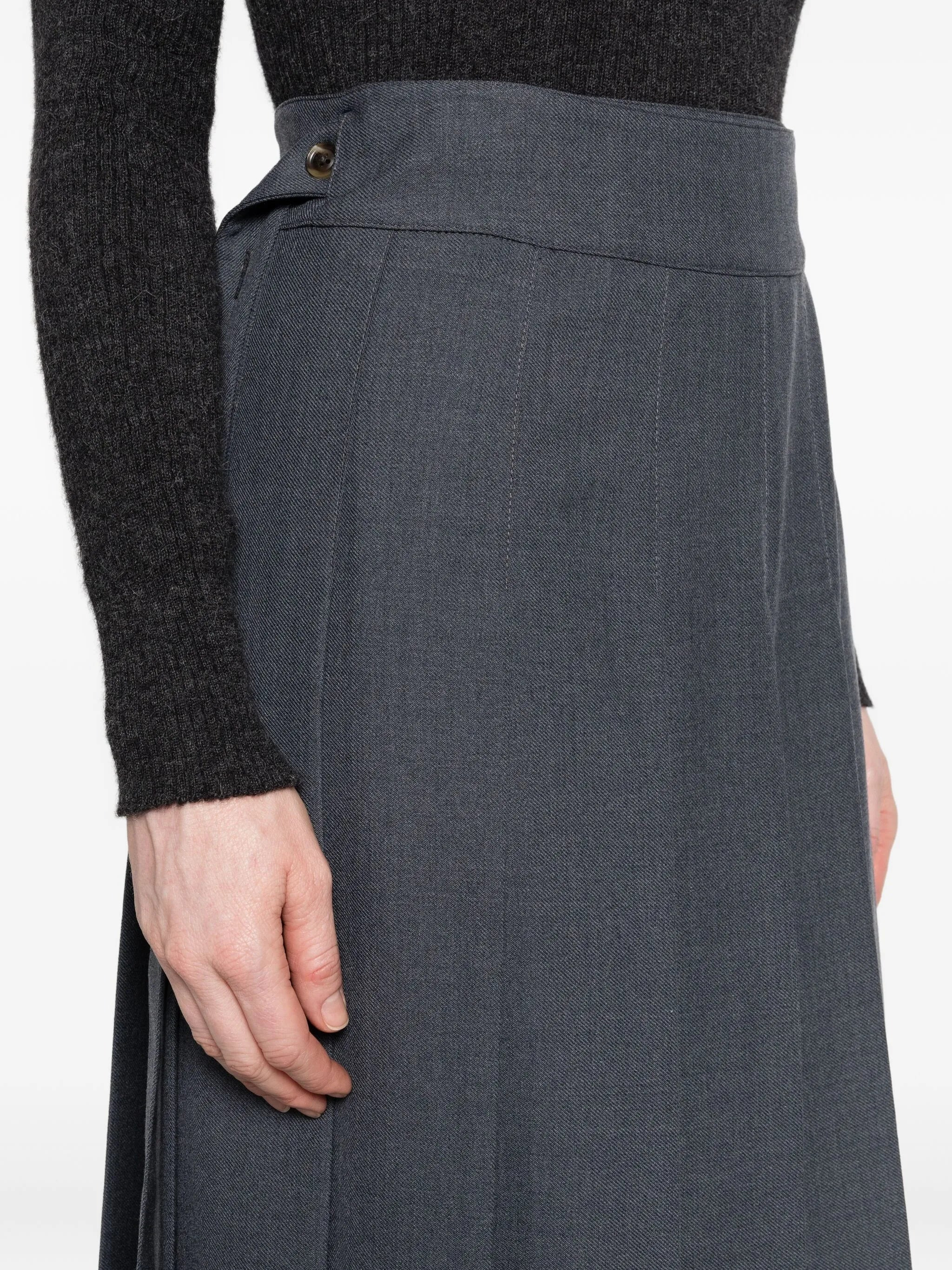 Rohe Buttoned Midi Pleated Skirt - 5
