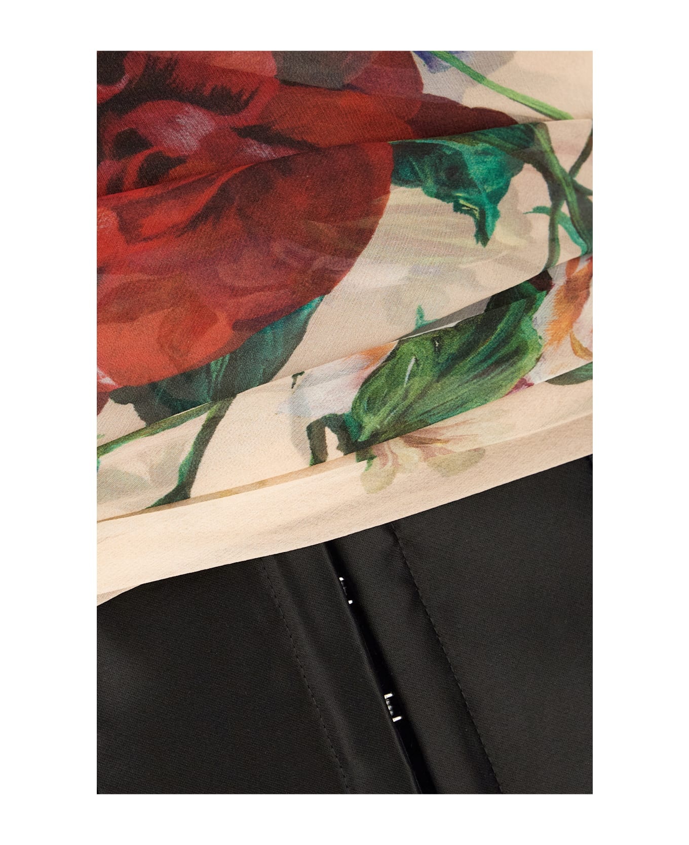 Printed Stretch Silk Blend Top - 3