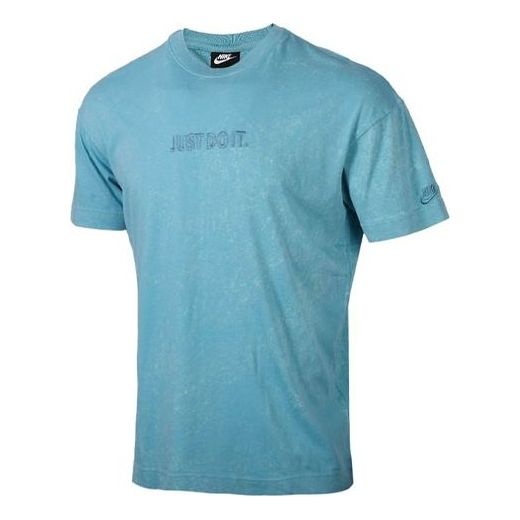 Nike Training Athleisure Casual Sports Breathable Alphabet Round Neck Short Sleeve Lake Blue CJ4572- - 1