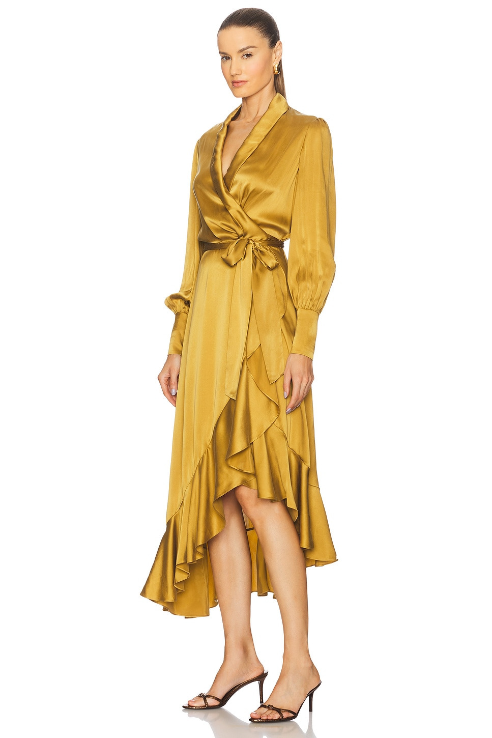 Silk Wrap Midi Dress - 3