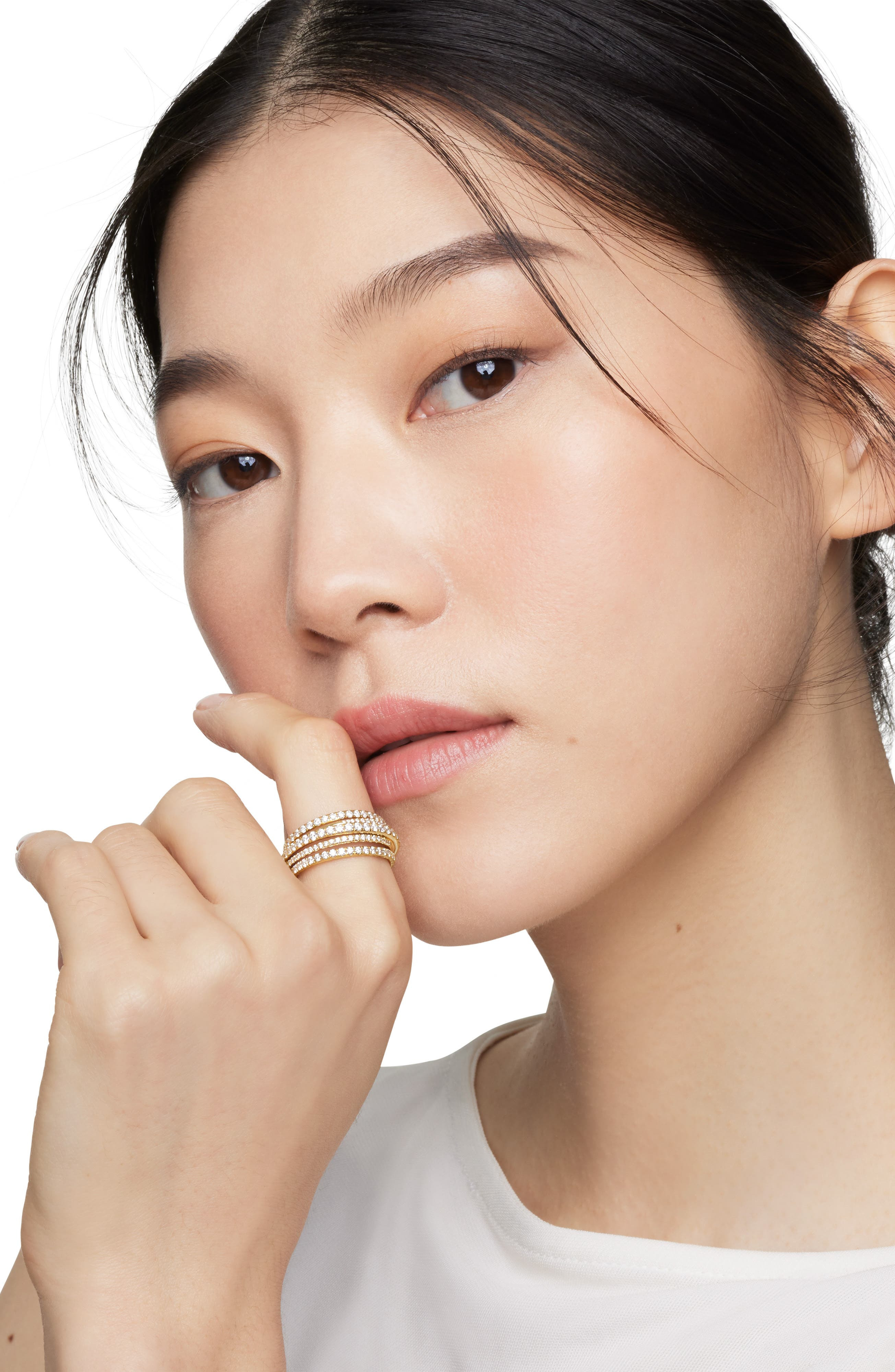 David Yurman 11MM PAVE CROSSOVER RING in 18K Yellow Gold at Nordstrom - 3