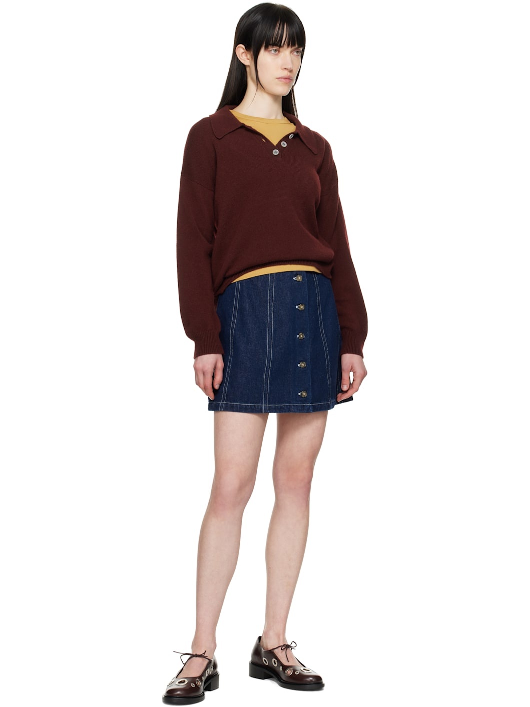 A. P.C. Navy Pipa Denim Miniskirt - 4