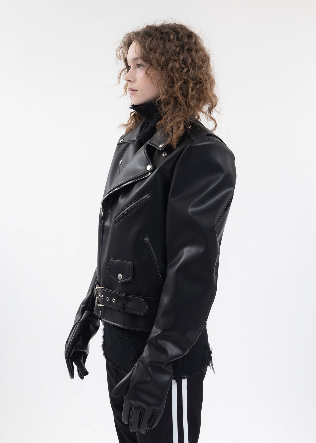 BLACK GLOVE SLEEVE RIDER'S JACKET - 3