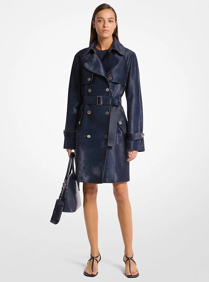 Calf Hair Trench Coat - 1