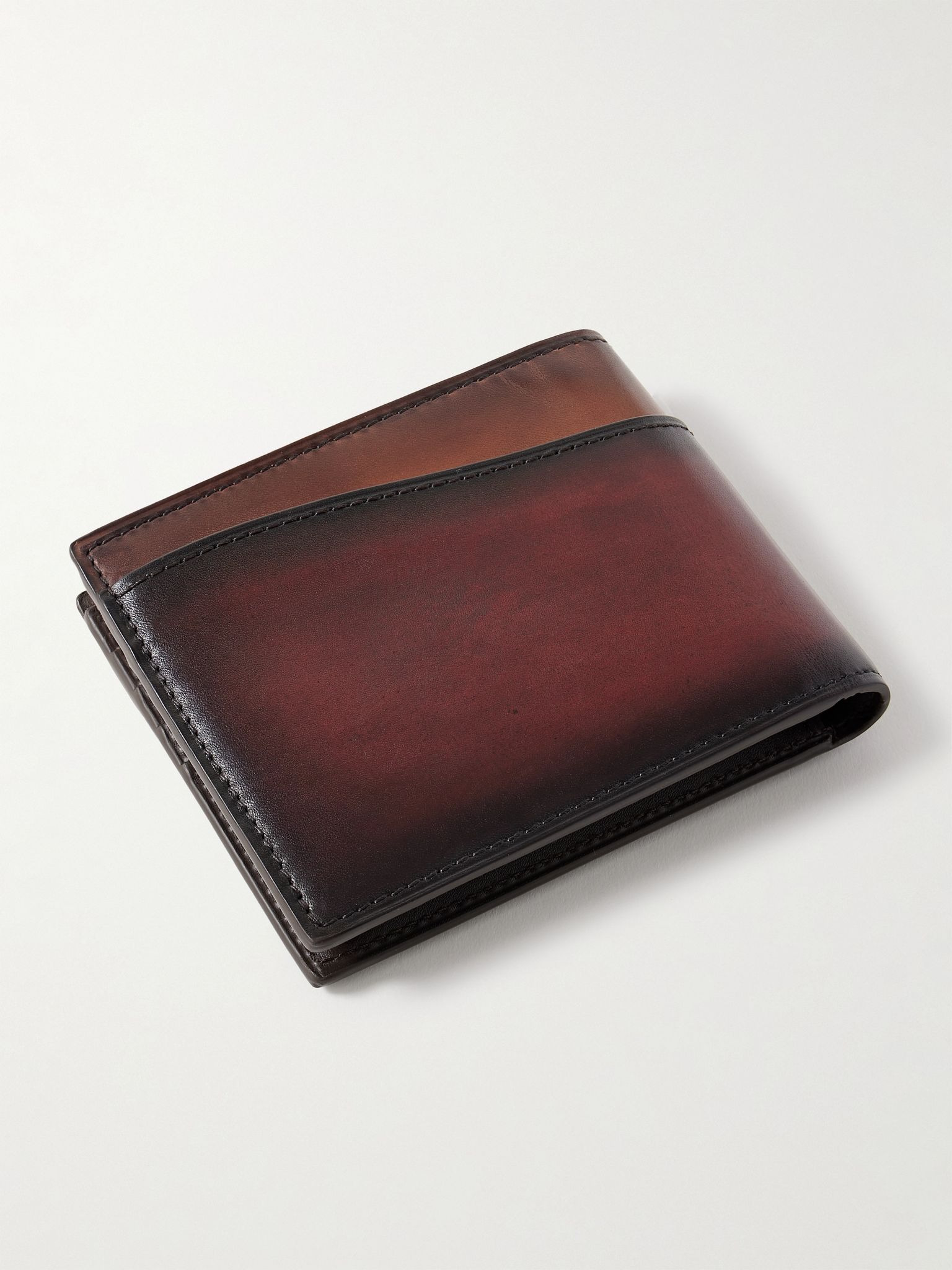 Makore Neo Scritto Venezia Leather Billfold Wallet Brown - 2