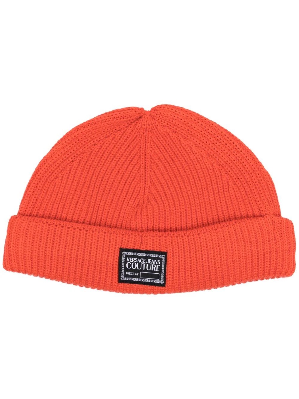 logo-patch knitted beanie - 1