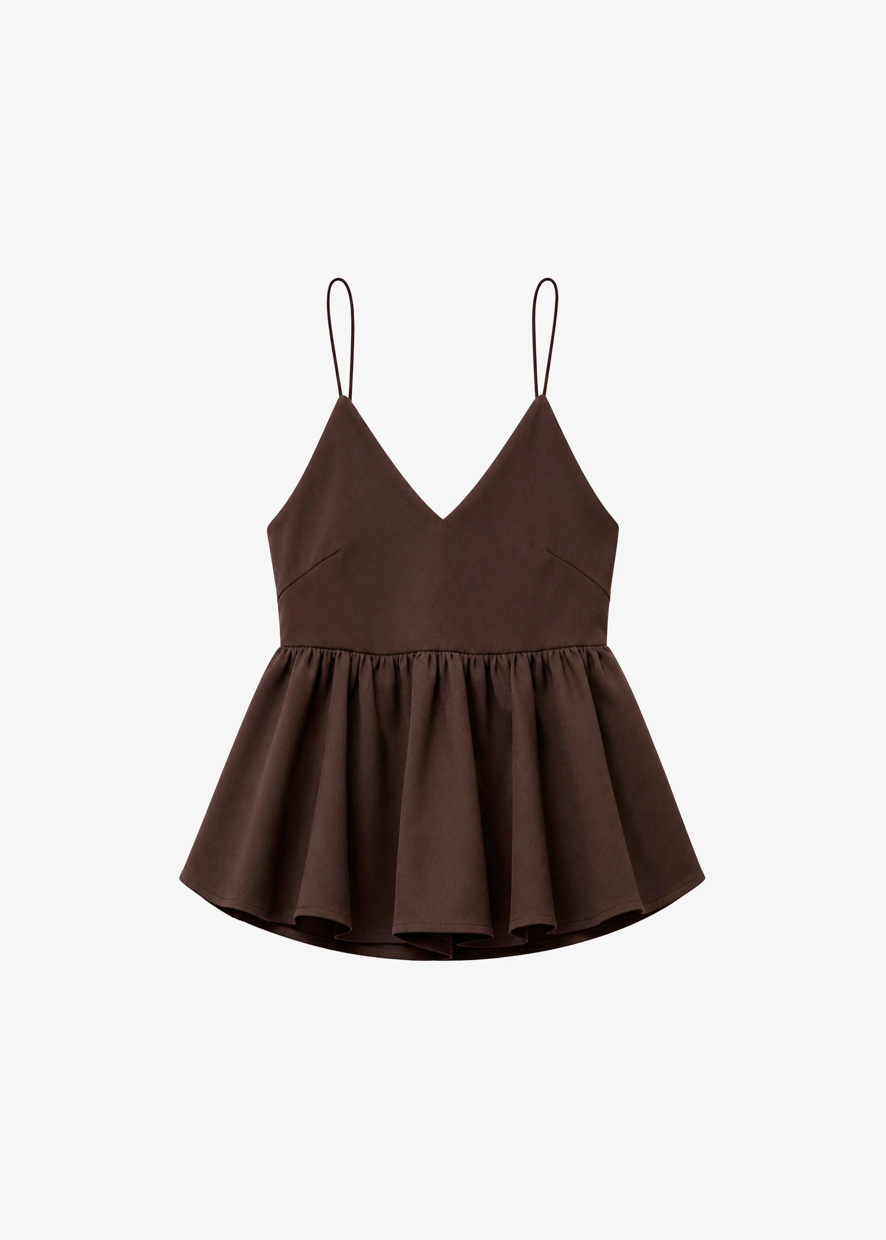 Taormina Peplum Top - Chocolate - 1