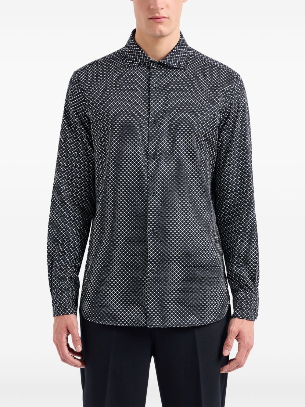 logo-print cotton shirt - 2