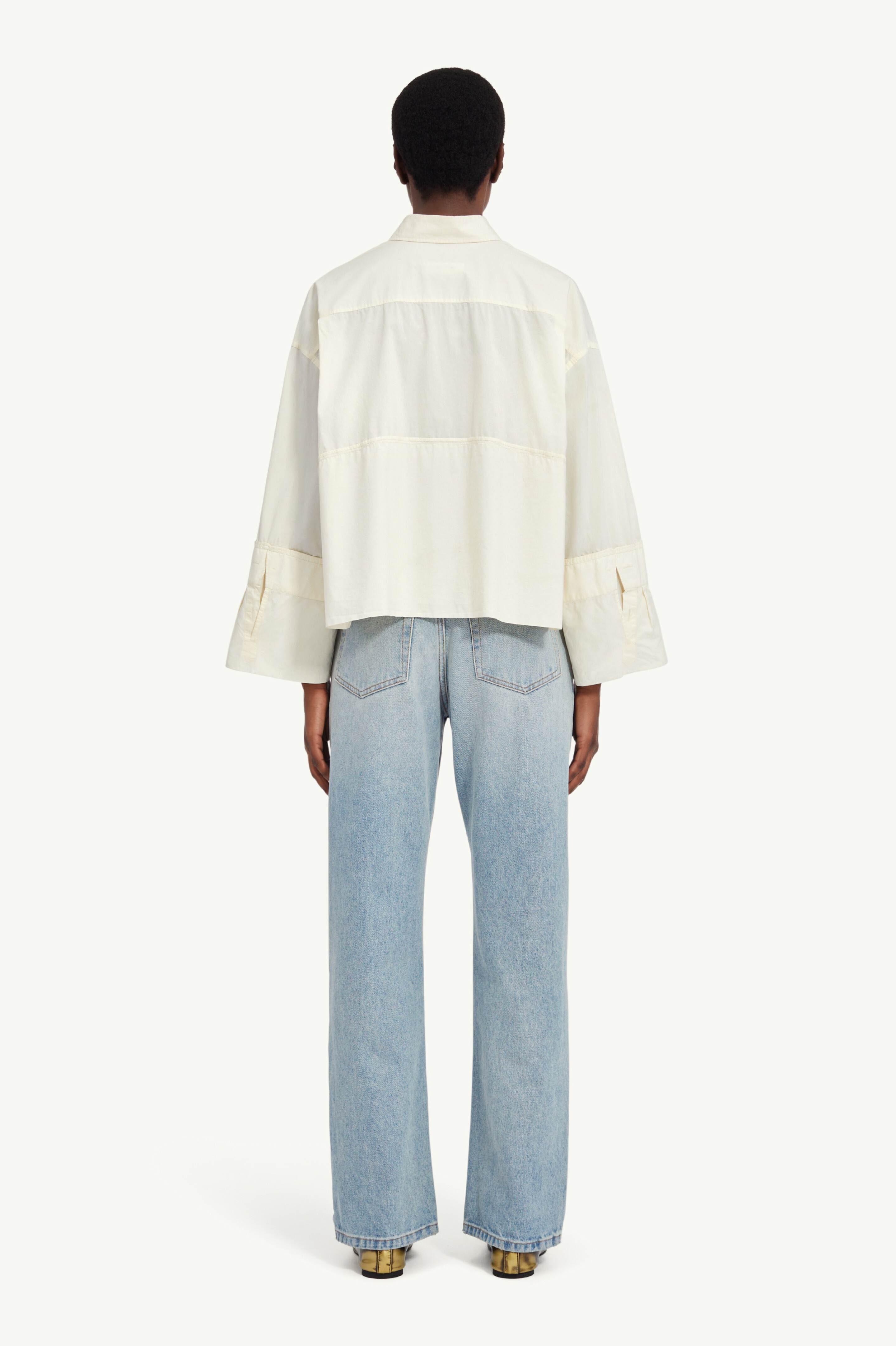 Wide sleeve poplin shirt - 4