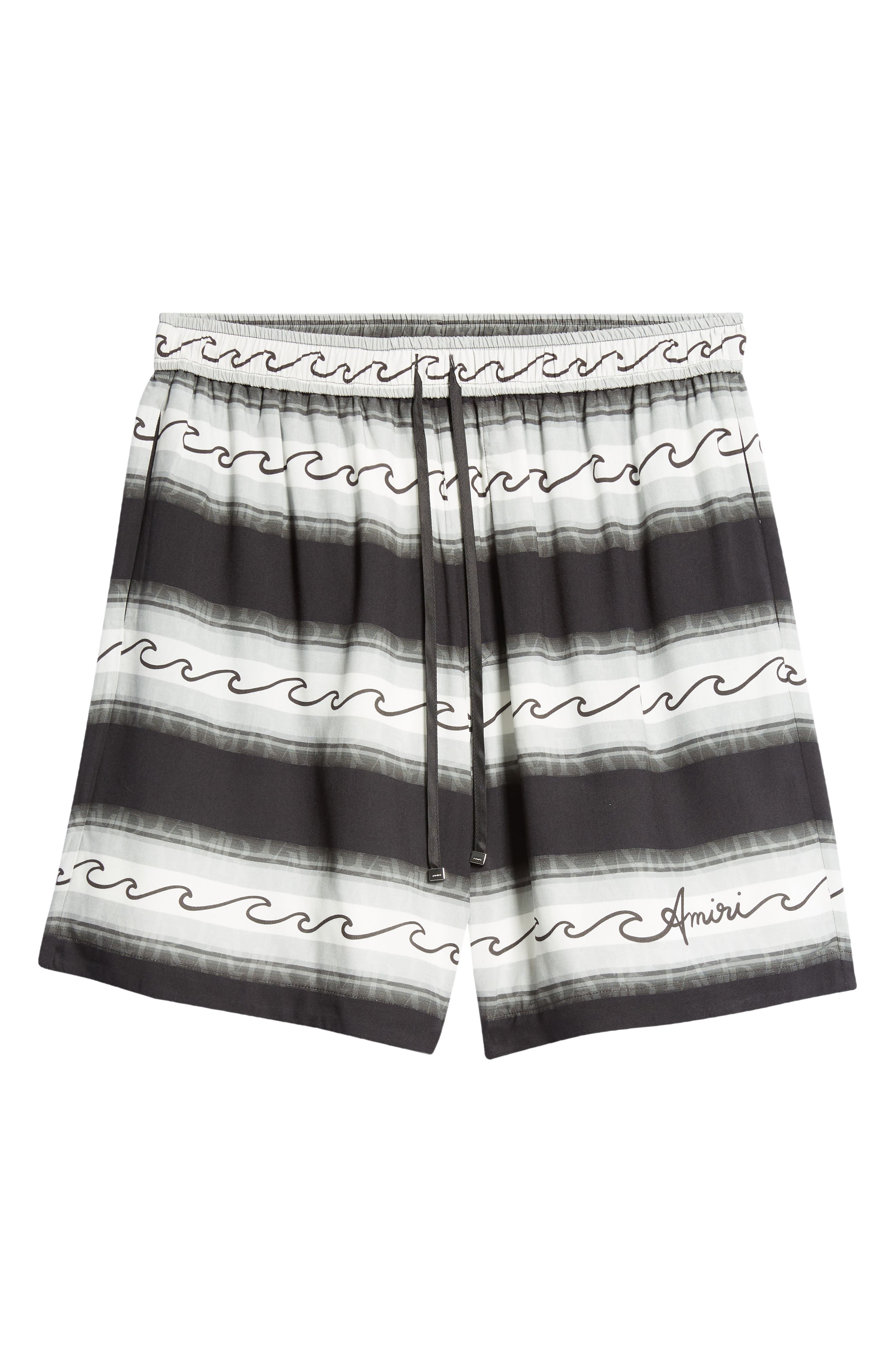 AMIRI Wave Baja Stripe Shorts in Black at Nordstrom - 6