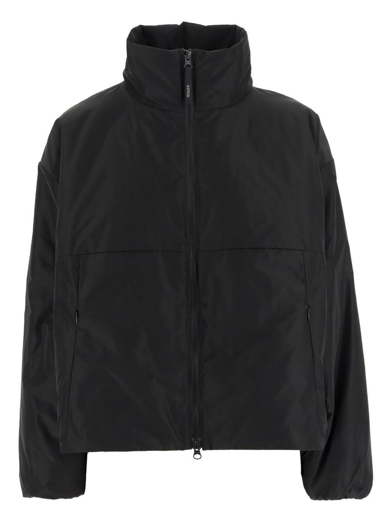 high-collar zip-front bomber jacket 1