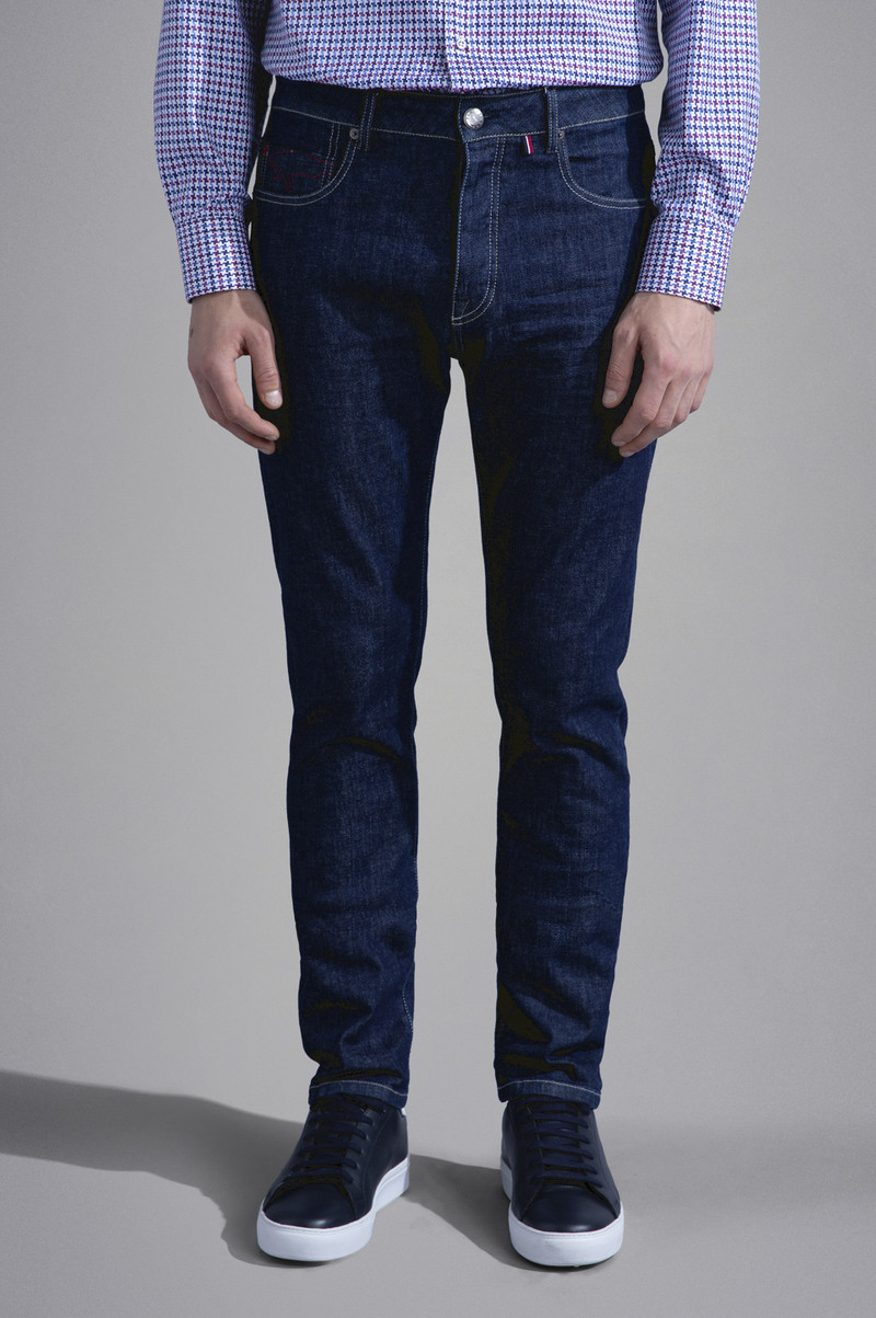 RED RIVET STRETCH COTTON JEANS 6