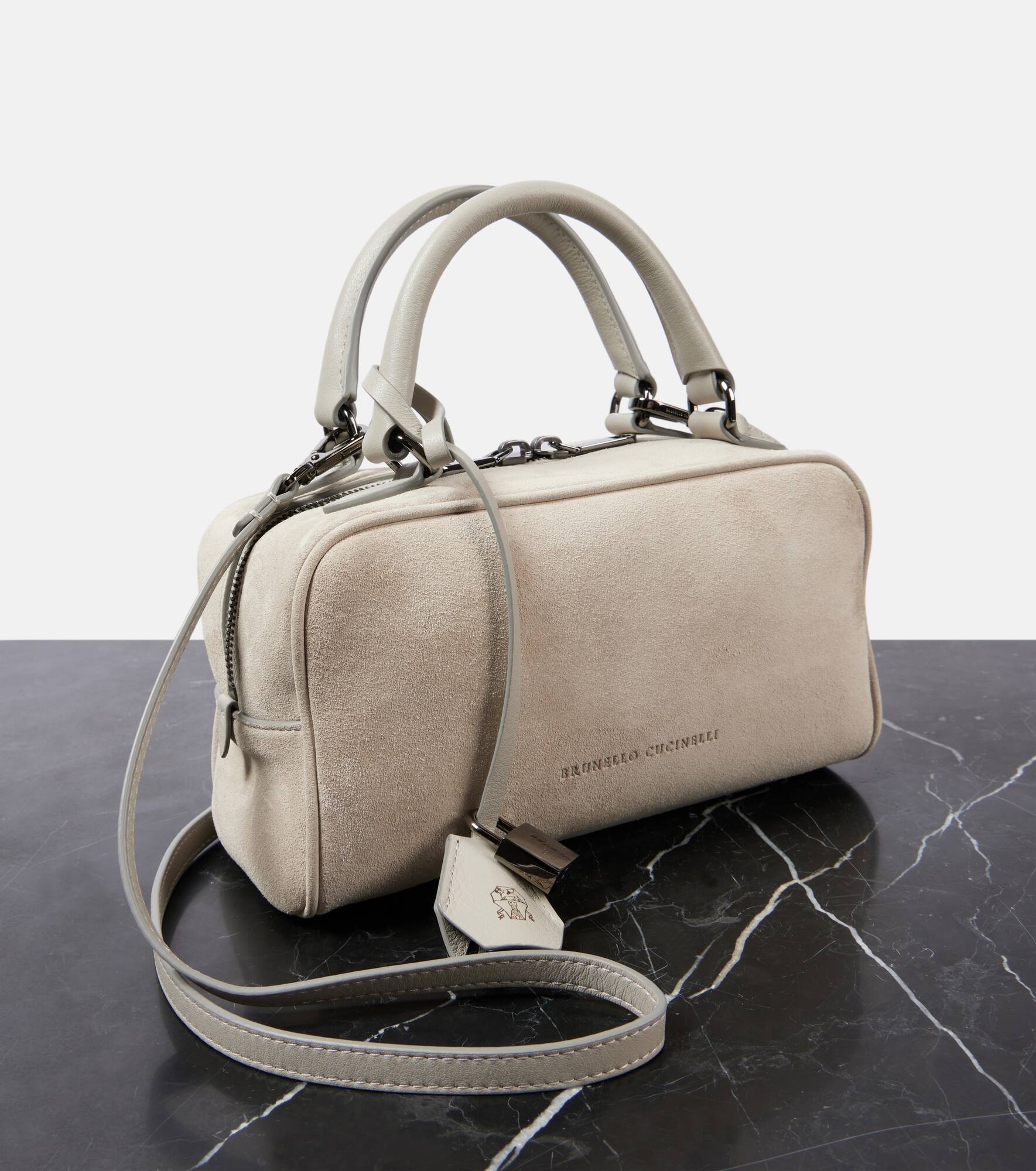 Small suede tote bag - 6
